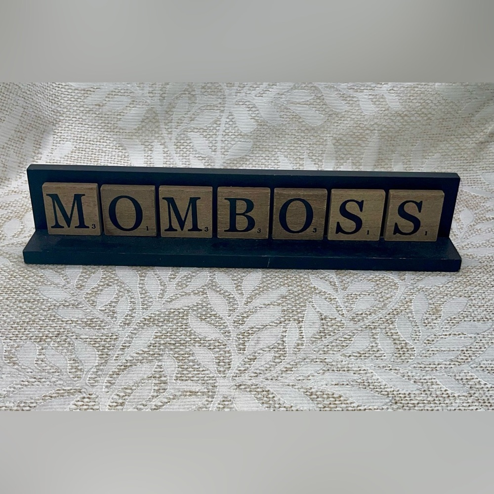 Mom Boss Giant Scrabble letters Wooden home decor
